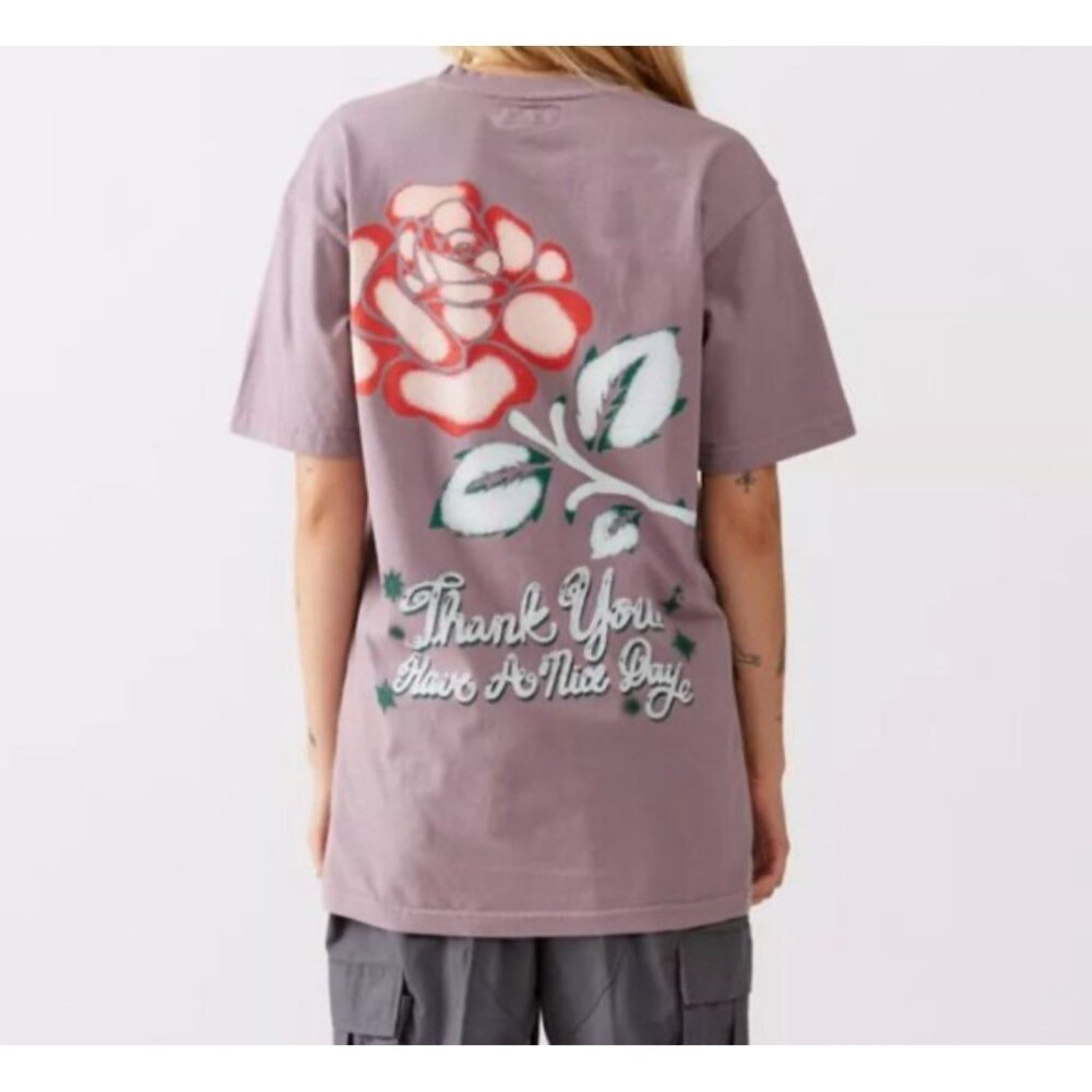 UO 'Thank You Have A Nice Day' Rose Mauve T-Shirt by MARKET size L Graphic shirt